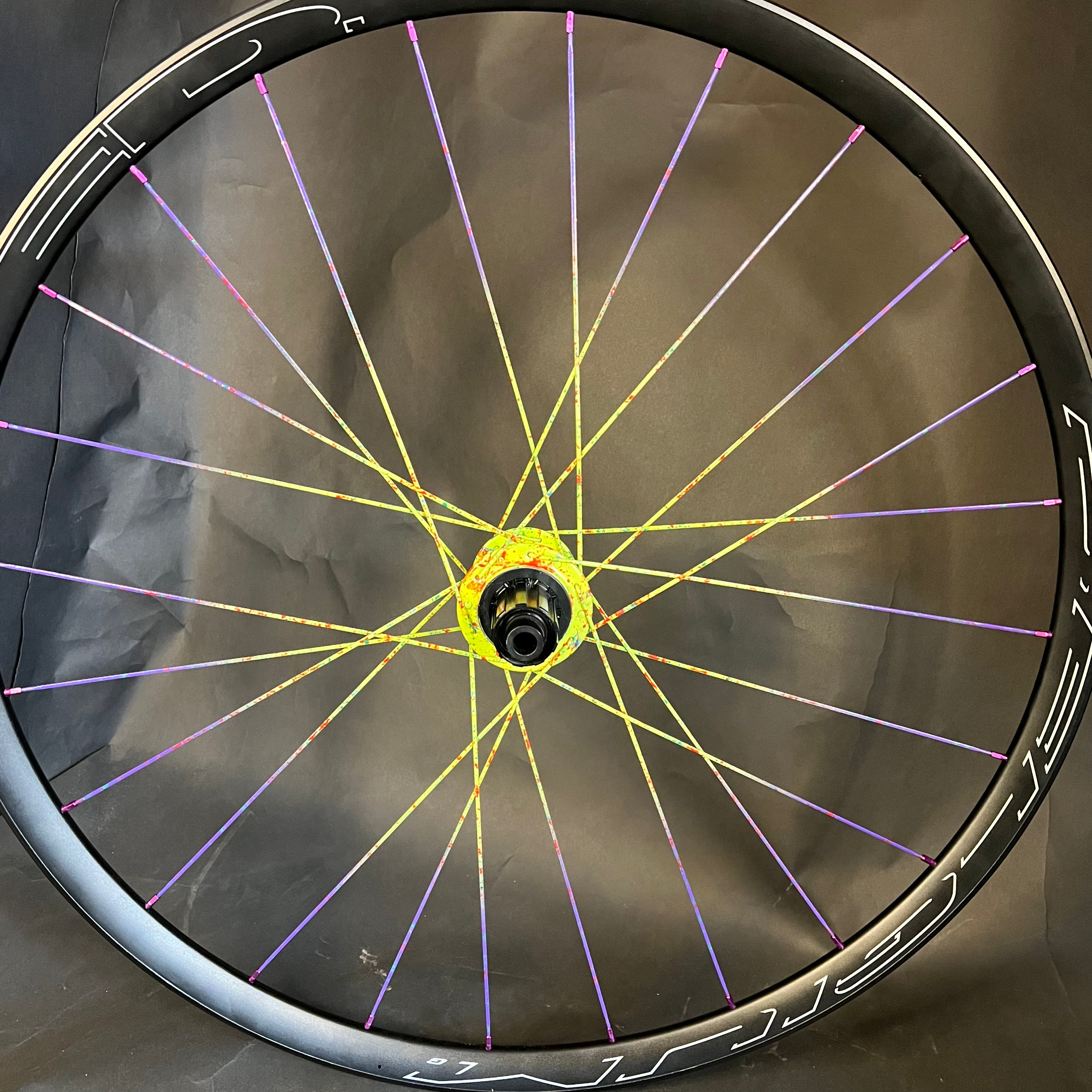 RAD Splatter Hed Belgium rims with Zipp ZR1 hubs