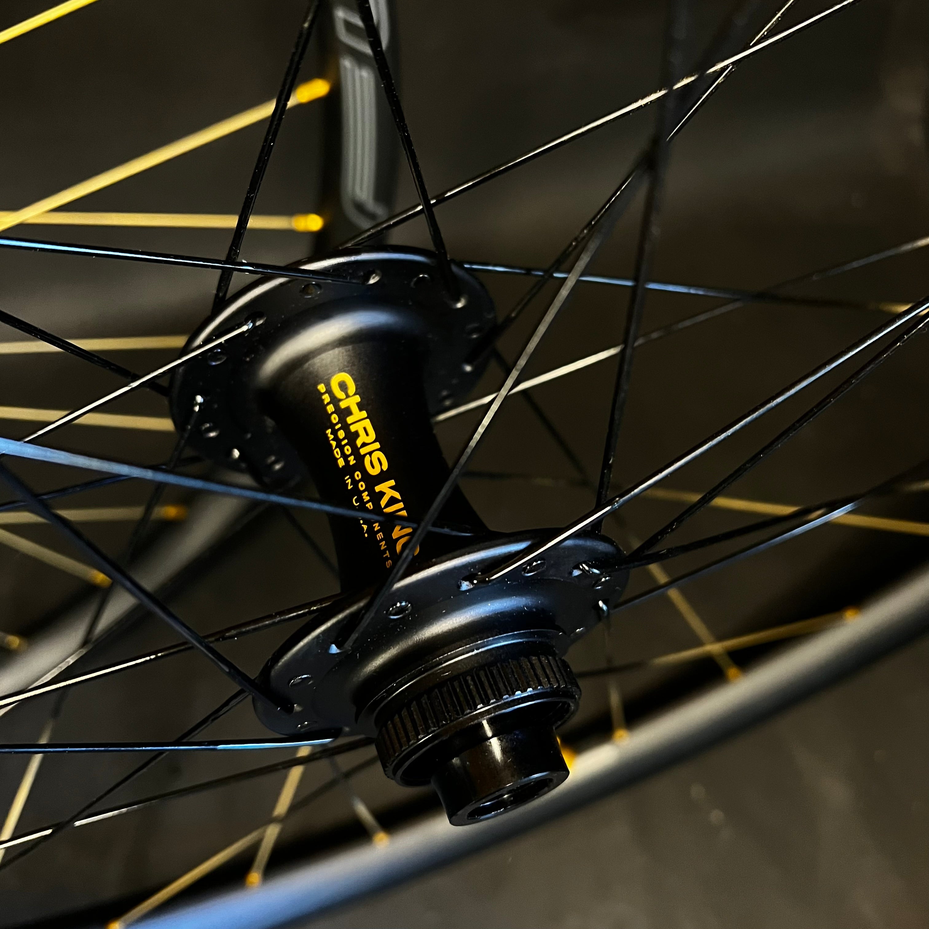Trail: Gold Tipped Flow MK4 29” rims on Chris King Hubs