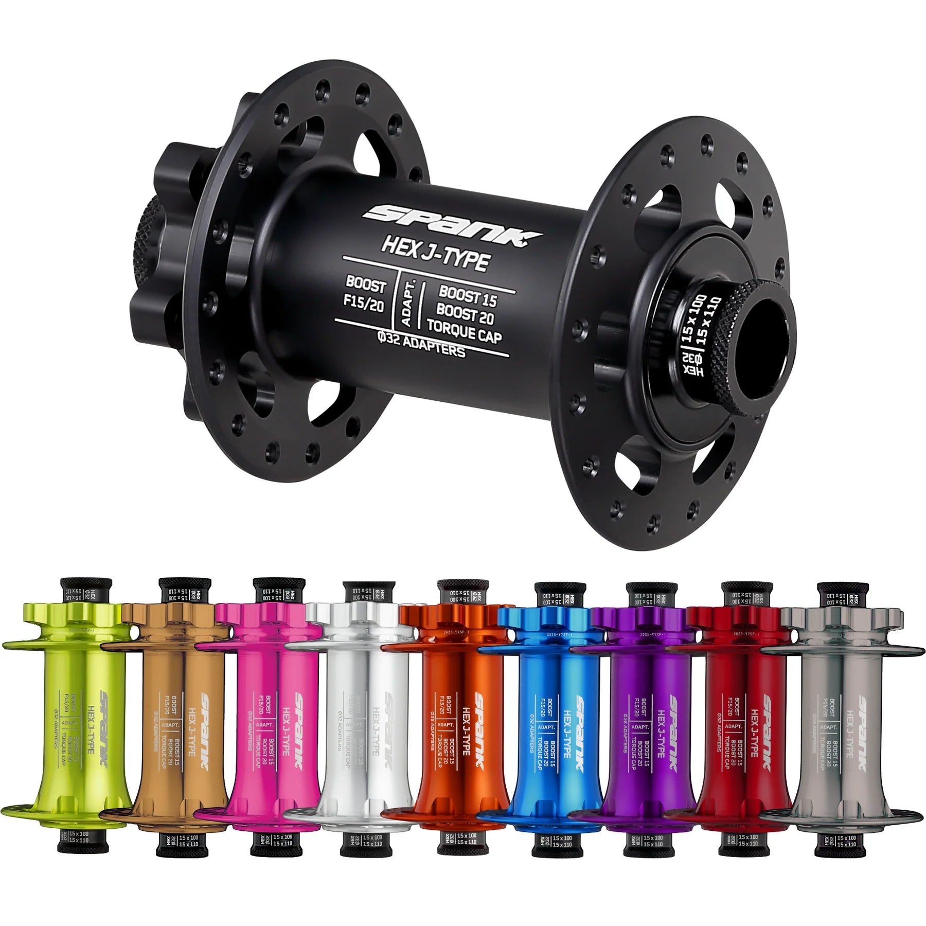 SPANK HEX J-Type Front Hub 110 x 15 or 20mm all Colors