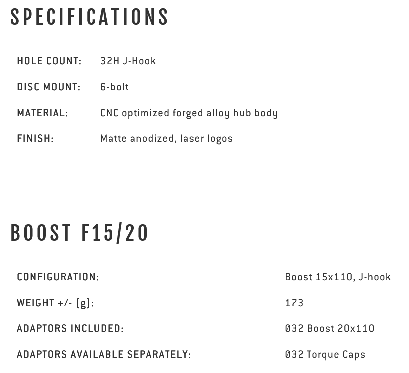 SPANK HEX J-Type Front Hub 110 x 15 or 20mm all Colors