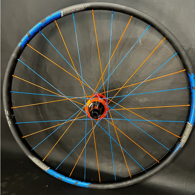 Custom Orange and Blue 27.5" Spank 350's with HEX hubs