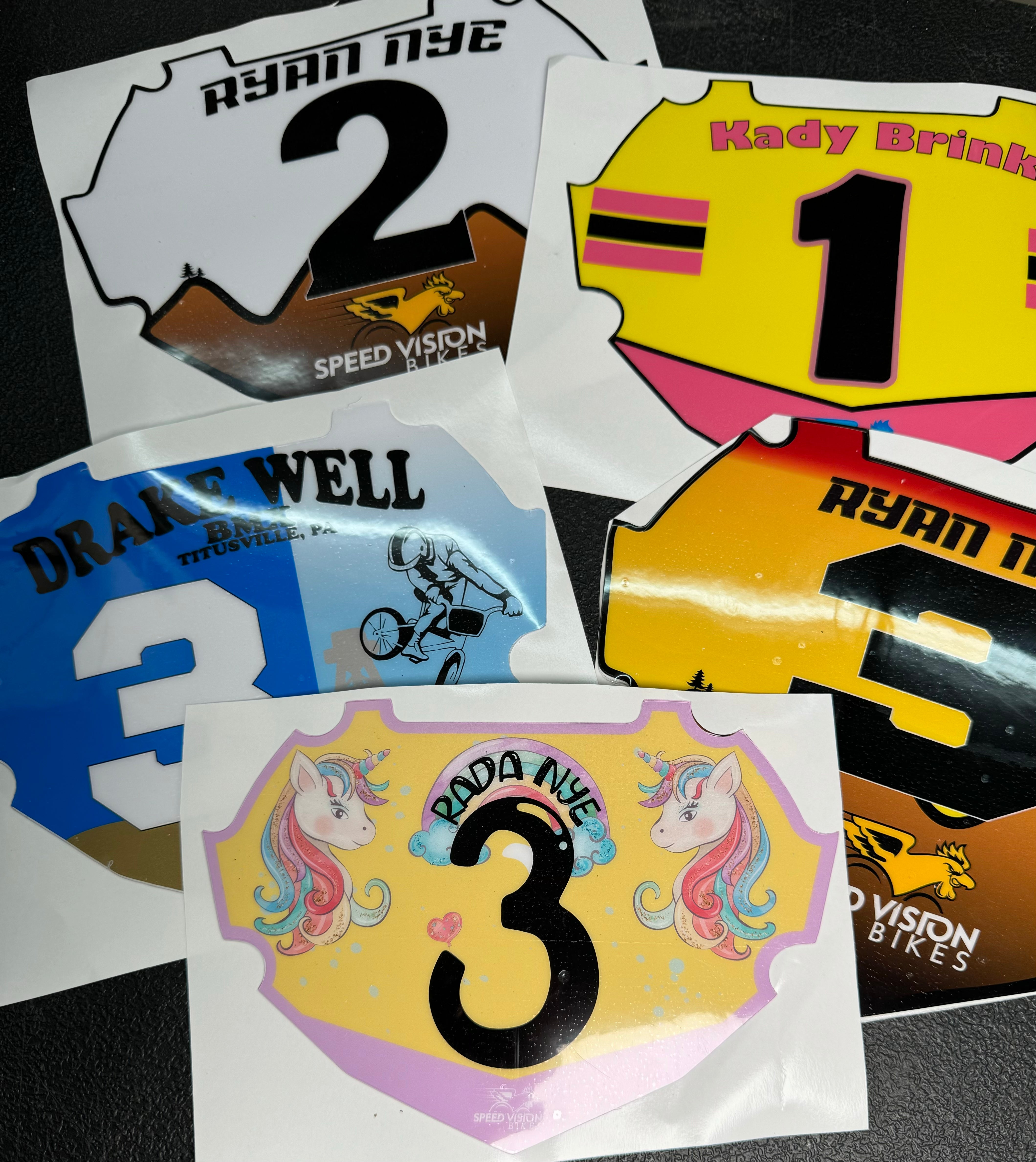 Custom BMX Number Plate Inserts