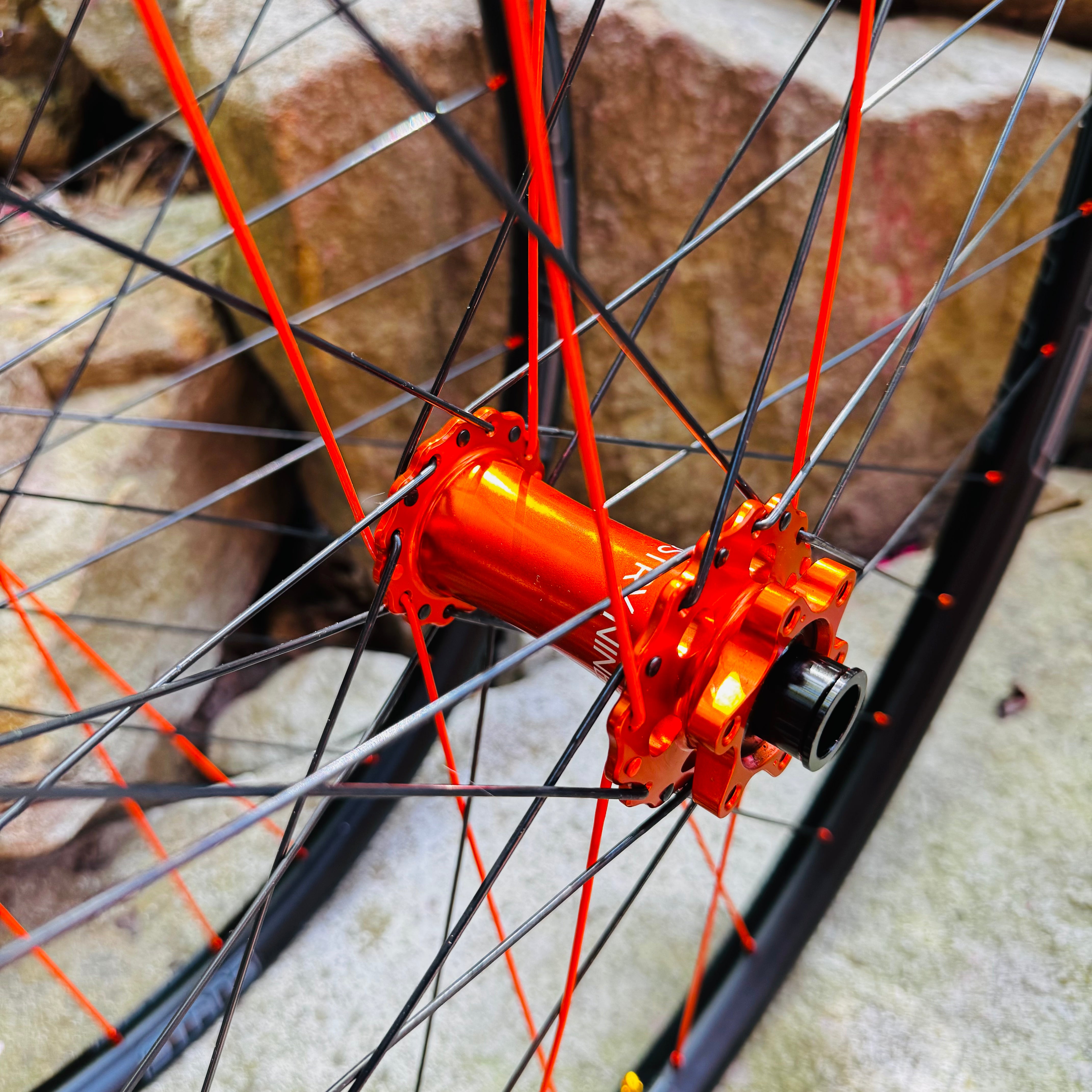 I9 Hydra 2 Orange Hubset with FLOW EX3 29" Tough Rims, Enduro/Dh/Ebike ready