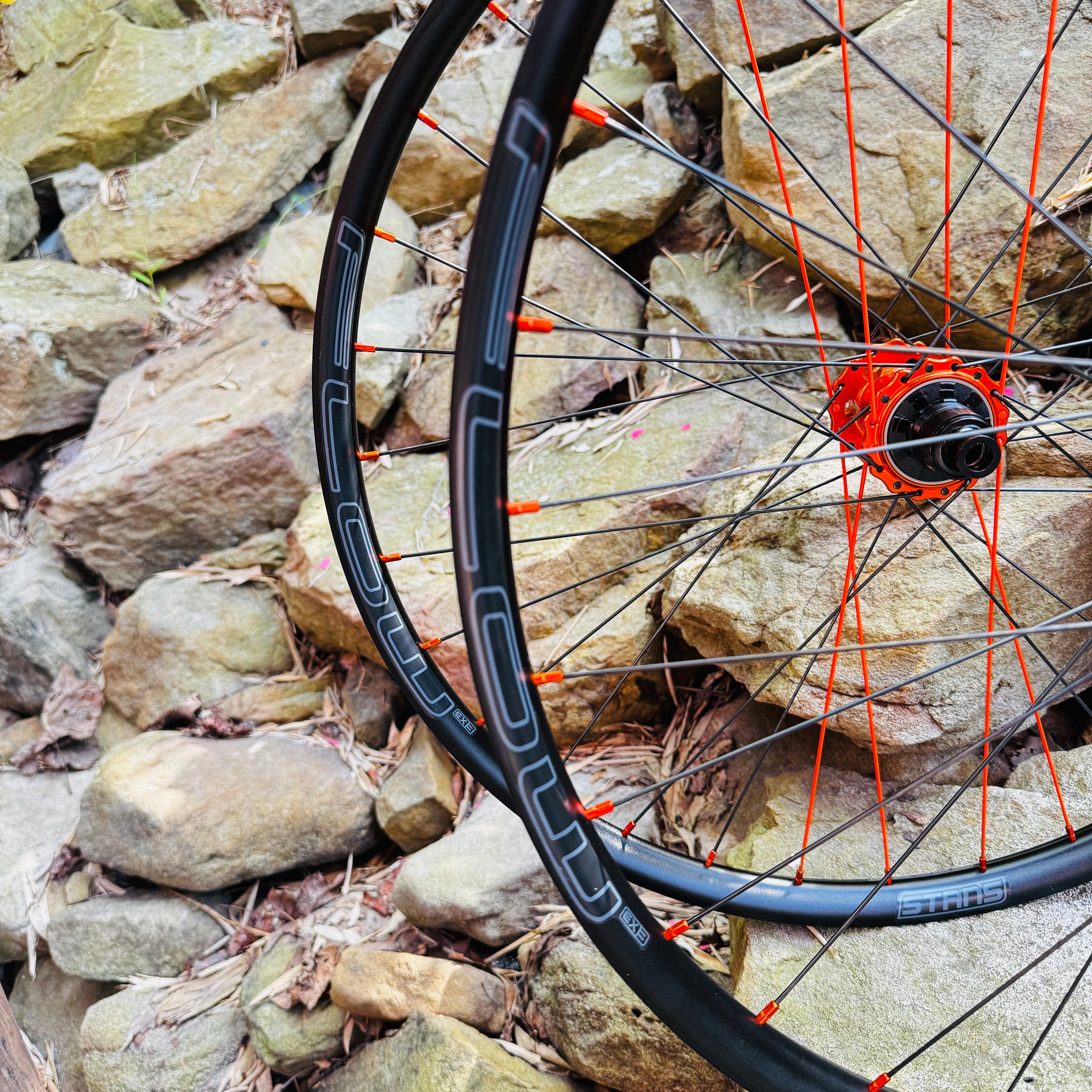 I9 Hydra 2 Orange Hubset with FLOW EX3 29" Tough Rims, Enduro/Dh/Ebike ready