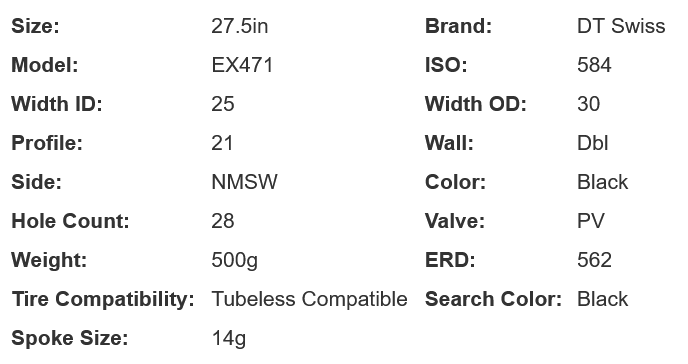 DT Swiss EX 471 27.5" MTB Rim