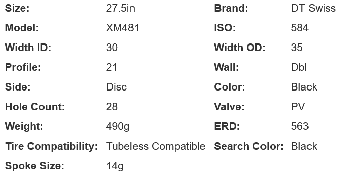 DT Swiss EX 511 27.5" MTB Rim