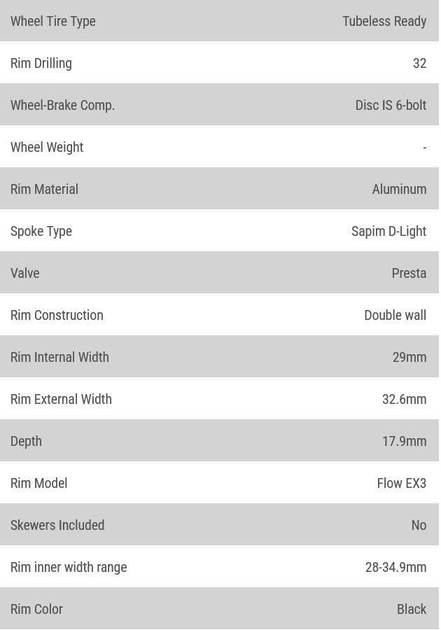 Stans No Tubes, Flow EX3, Wheel, Rear, 29'', 12x148mm, Disc IS 6B