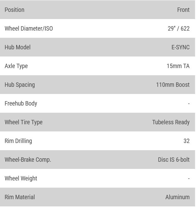 Stans No Tubes, Flow EX3, Wheel, Front, 29'', 15x110mm Boost, Disc IS 6B