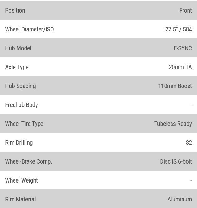 Stans No Tubes, Flow EX3, Wheel, Front, 27.5", 20x110mm Boost, Disc IS 6-bolt