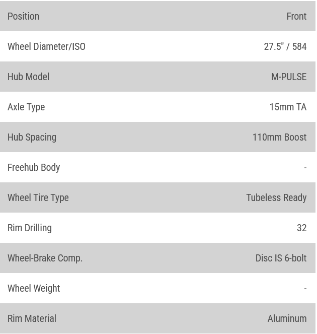 Stans No Tubes, Arch MK4, Wheel, Front, 27.5'', 15x110mm Boost, Disc IS 6-bolt