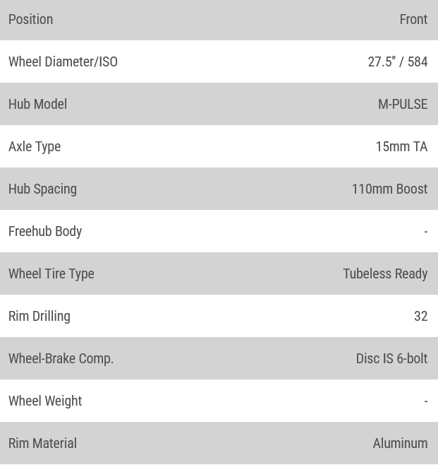 Stans No Tubes, Crest MK4, Wheel, Front, 27.5'', 15x110mm Boost, Disc IS 6-bolt