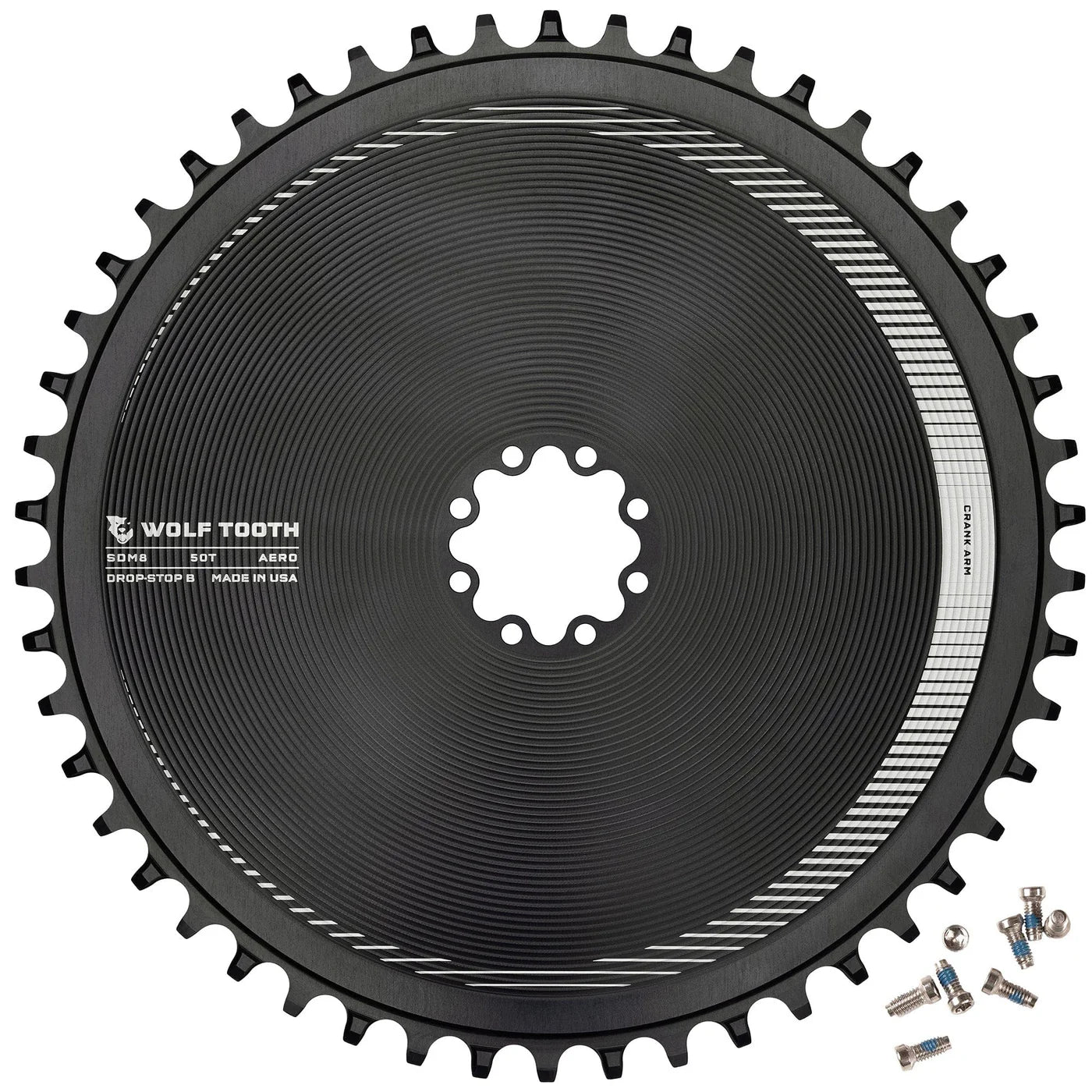 Wolf Tooth Aero 50T Direct Mount Chainring for SRAM 8-Bolt Gravel / Road Cranks