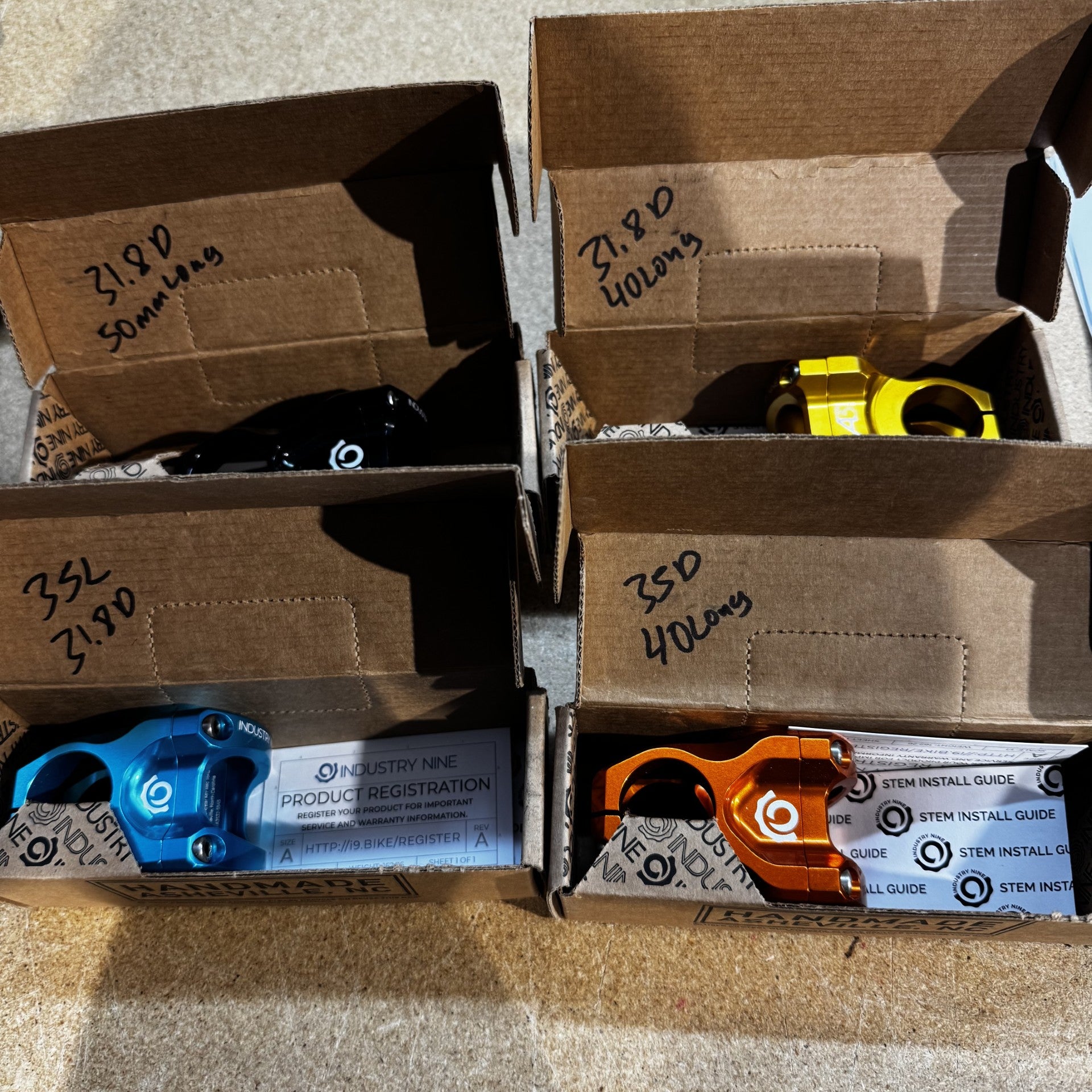 Industry 9 32 and 35mm stems